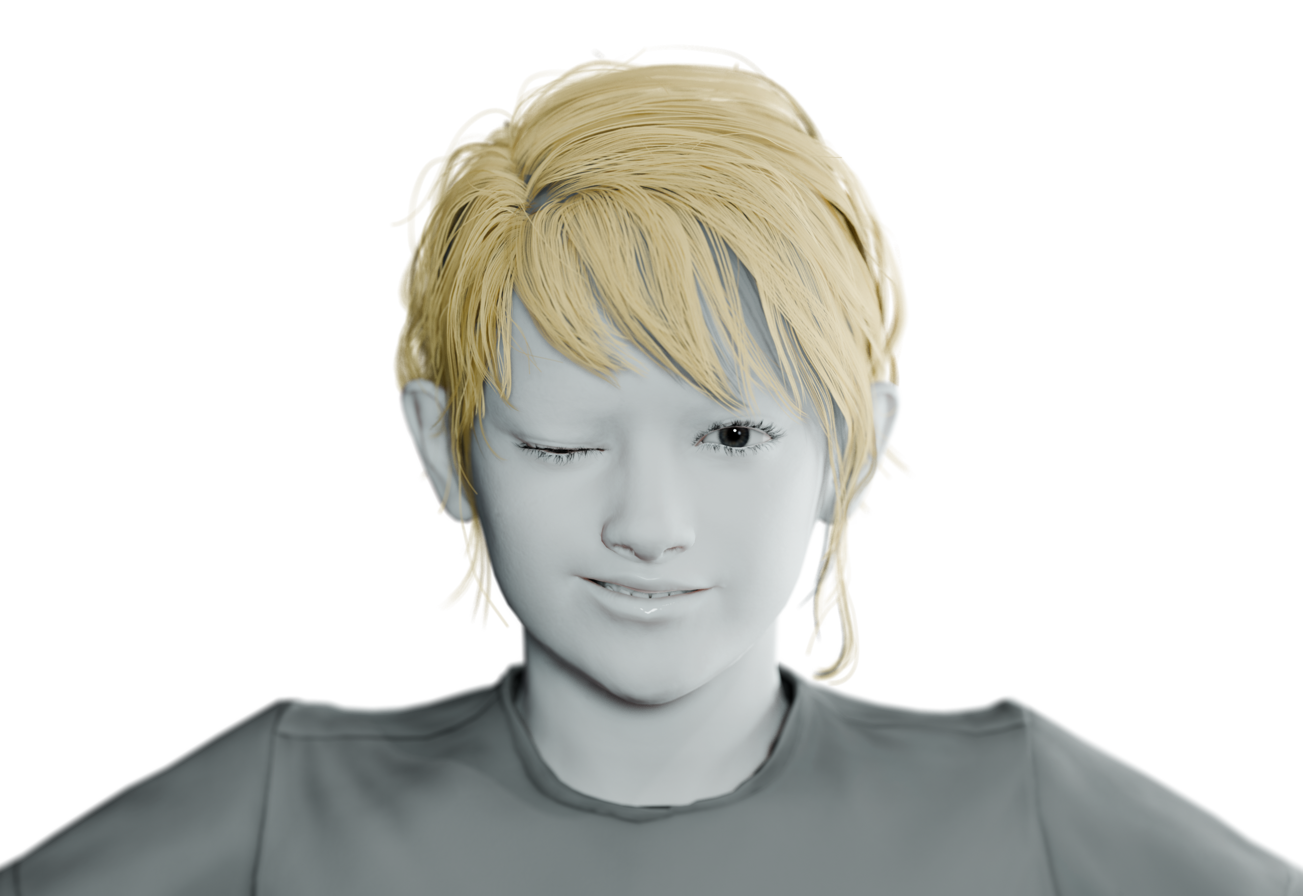 Winking expression generated from a photograph