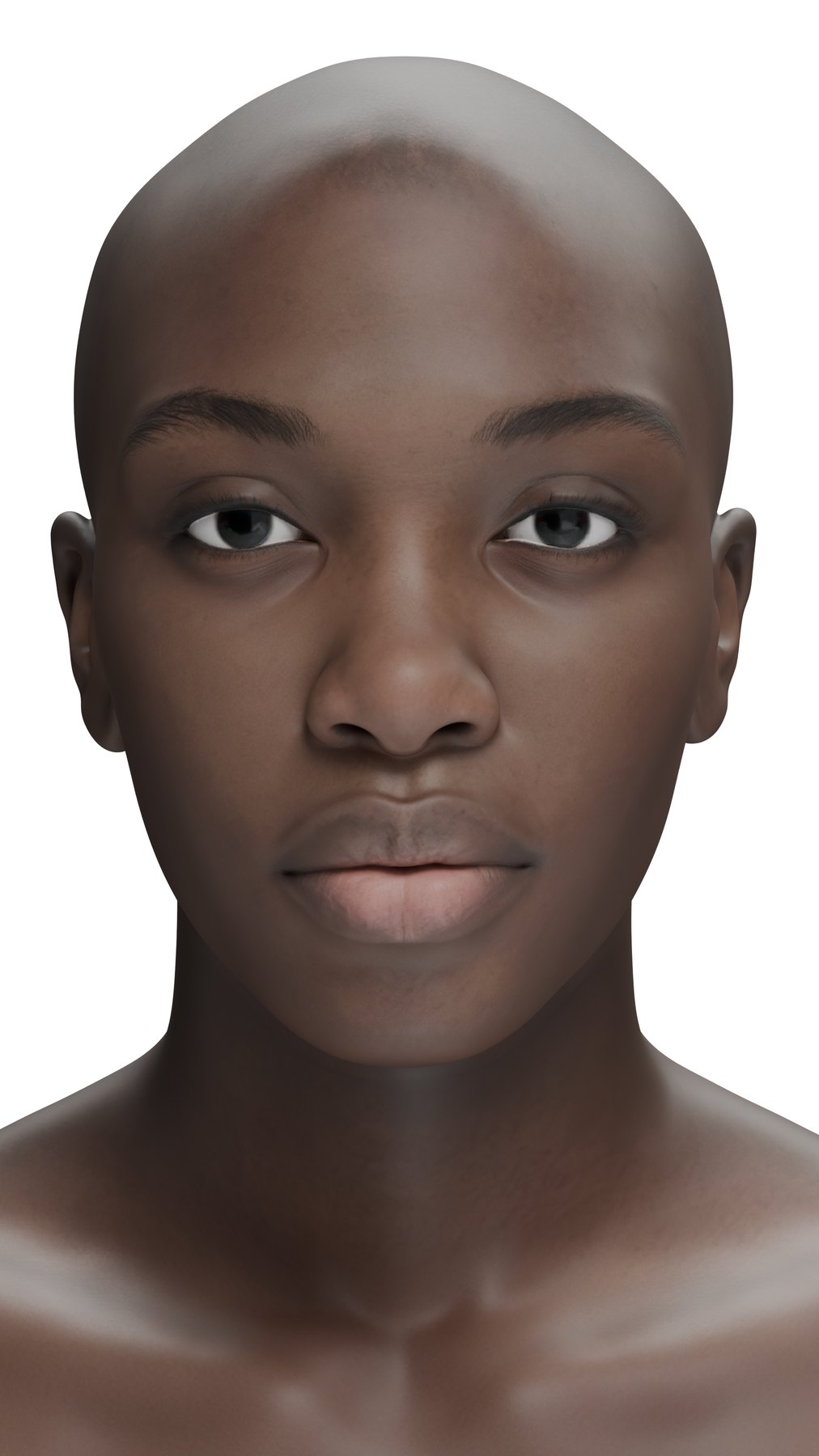 The target head — a dense AI-generated mesh